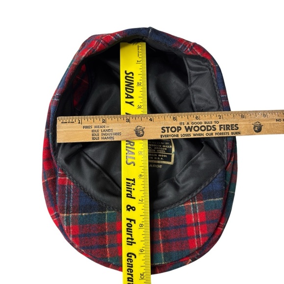 VTG Pendleton Duckbill Newsboy Hat Wool Tartan Plaid Cap Cabbie Large Made USA - Picture 6 of 12